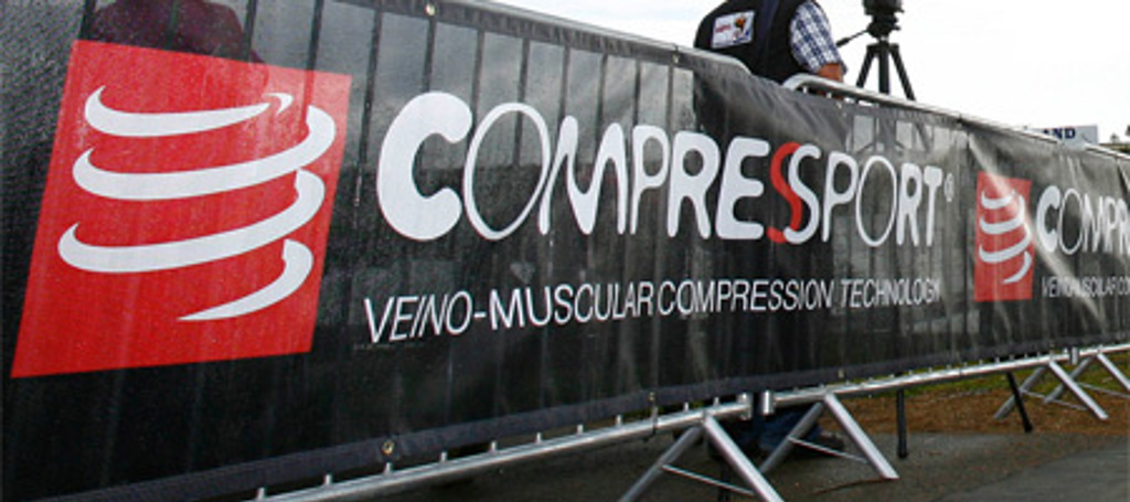 Branded fence branding at sports event